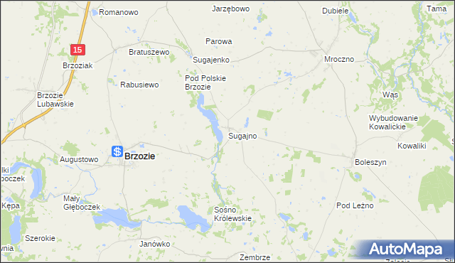 mapa Sugajno, Sugajno na mapie Targeo