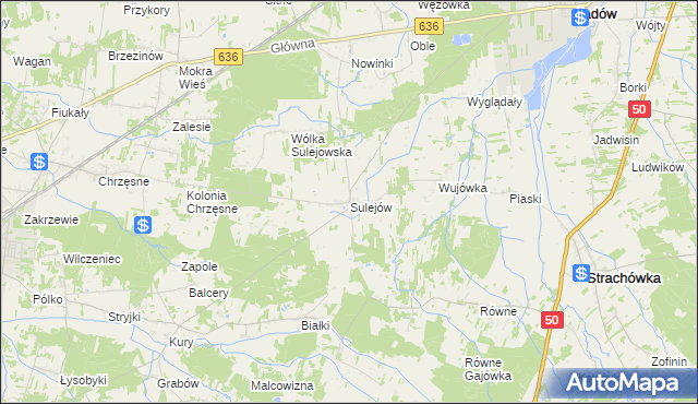 mapa Sulejów gmina Jadów, Sulejów gmina Jadów na mapie Targeo