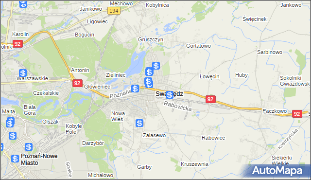 mapa Swarzędz, Swarzędz na mapie Targeo