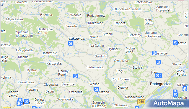 mapa Świdnik gmina Łukowica, Świdnik gmina Łukowica na mapie Targeo