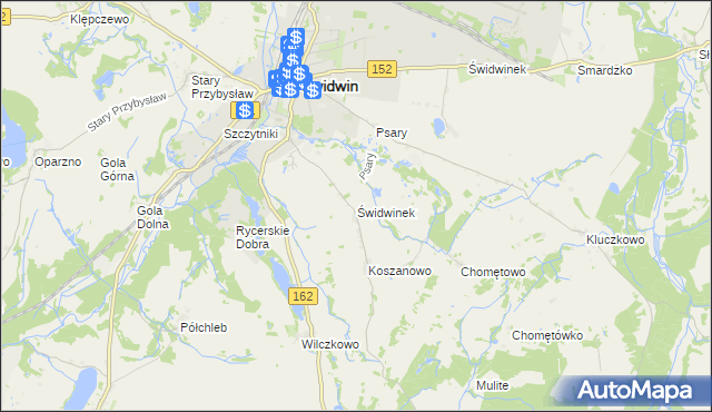 mapa Świdwinek, Świdwinek na mapie Targeo