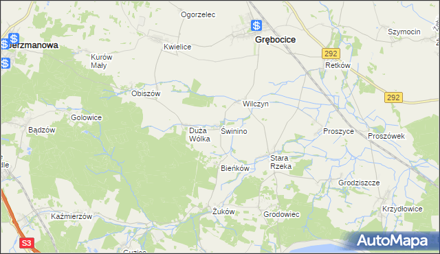 mapa Świnino, Świnino na mapie Targeo