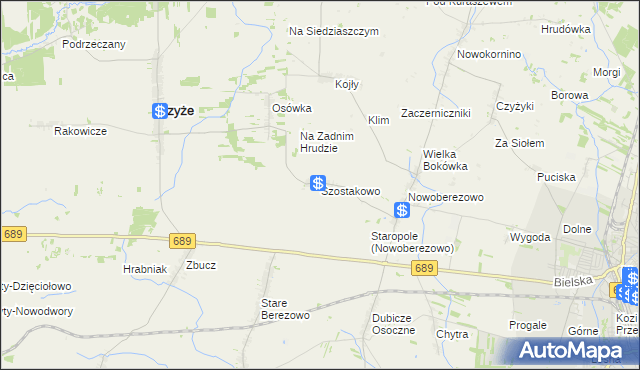 mapa Szostakowo, Szostakowo na mapie Targeo