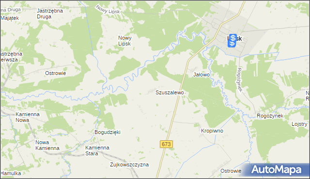 mapa Szuszalewo, Szuszalewo na mapie Targeo