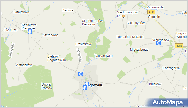 mapa Taczanówko, Taczanówko na mapie Targeo