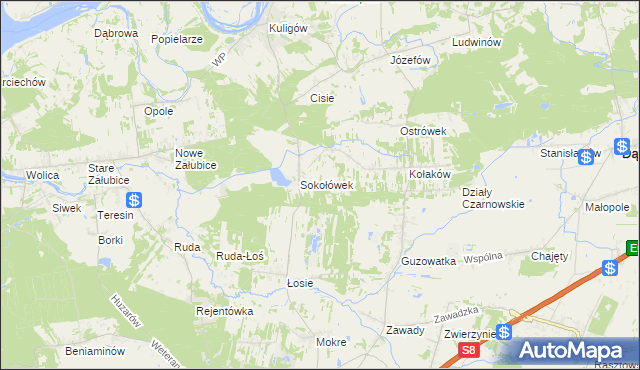 mapa Teodorów gmina Dąbrówka, Teodorów gmina Dąbrówka na mapie Targeo