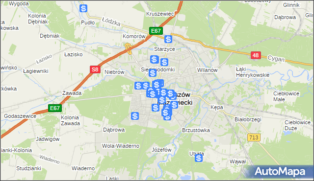 mapa Tomaszów Mazowiecki, Tomaszów Mazowiecki na mapie Targeo