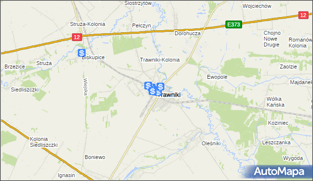 mapa Trawniki powiat świdnicki, Trawniki powiat świdnicki na mapie Targeo