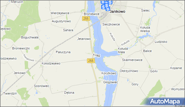 mapa Trląg, Trląg na mapie Targeo