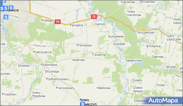 mapa Trzcianna, Trzcianna na mapie Targeo