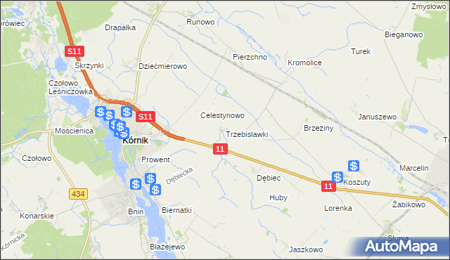 mapa Trzebisławki, Trzebisławki na mapie Targeo