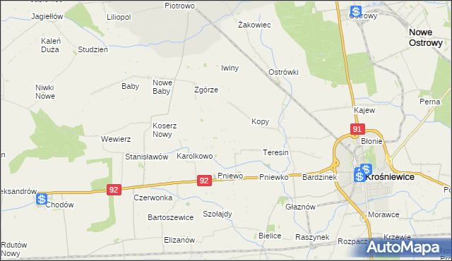 mapa Tumidaj gmina Krośniewice, Tumidaj gmina Krośniewice na mapie Targeo