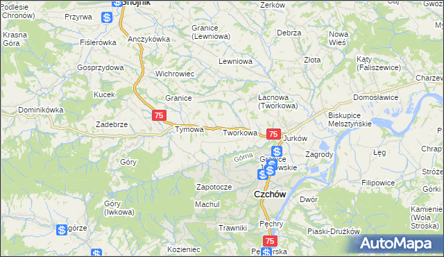 mapa Tworkowa, Tworkowa na mapie Targeo