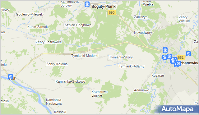mapa Tymianki-Bucie, Tymianki-Bucie na mapie Targeo