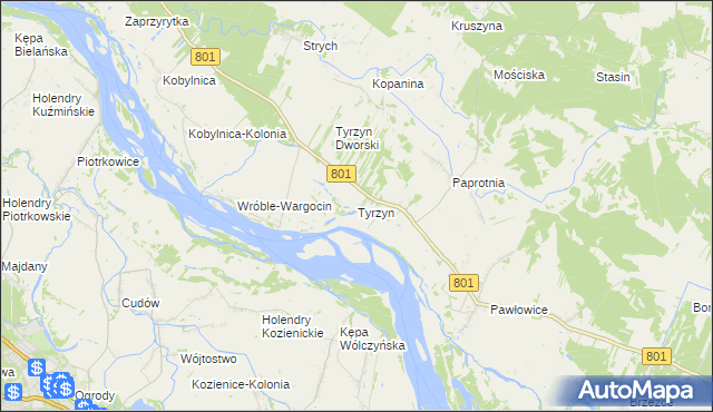 mapa Tyrzyn, Tyrzyn na mapie Targeo
