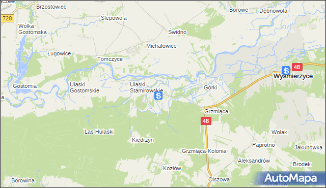 mapa Ulaski Grzmiąckie, Ulaski Grzmiąckie na mapie Targeo