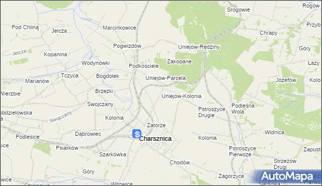mapa Uniejów-Kolonia, Uniejów-Kolonia na mapie Targeo
