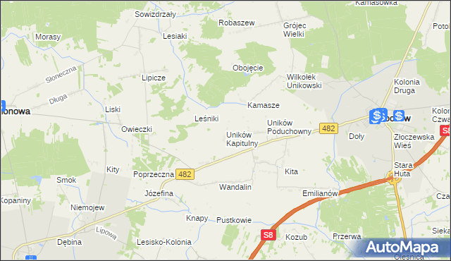 mapa Uników Kapitulny, Uników Kapitulny na mapie Targeo