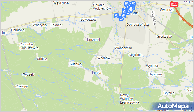 mapa Wachów, Wachów na mapie Targeo