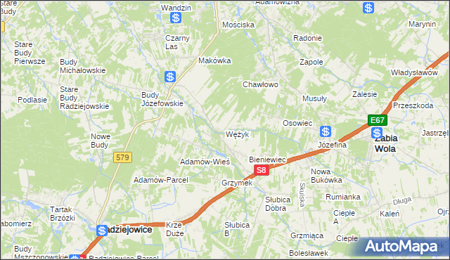 mapa Wężyk, Wężyk na mapie Targeo