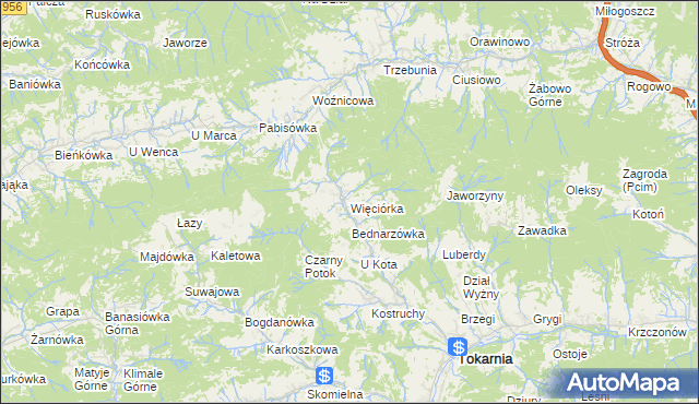 mapa Więciórka, Więciórka na mapie Targeo