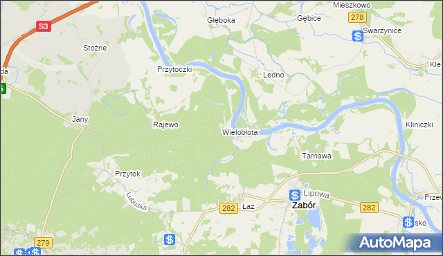 mapa Wielobłota, Wielobłota na mapie Targeo