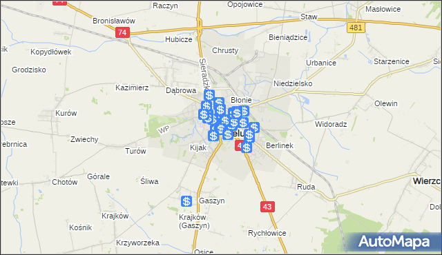 mapa Wieluń, Wieluń na mapie Targeo