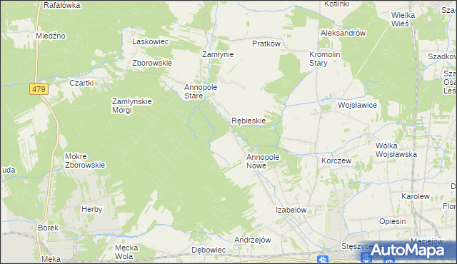 mapa Wiktorów gmina Zduńska Wola, Wiktorów gmina Zduńska Wola na mapie Targeo