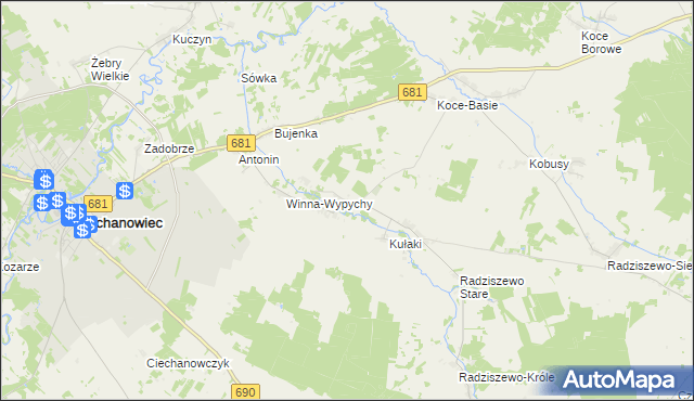 mapa Winna-Poświętna, Winna-Poświętna na mapie Targeo