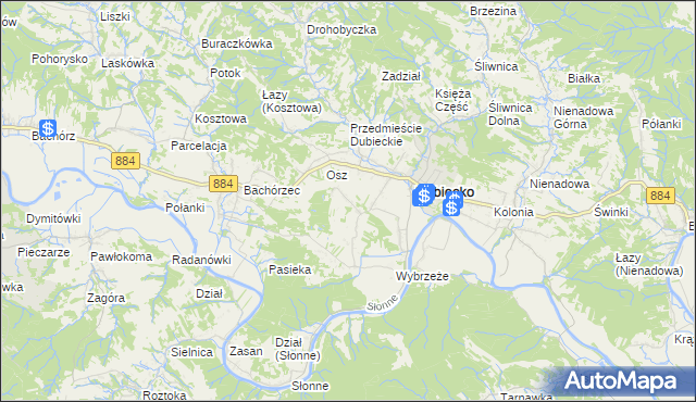 mapa Winne-Podbukowina, Winne-Podbukowina na mapie Targeo