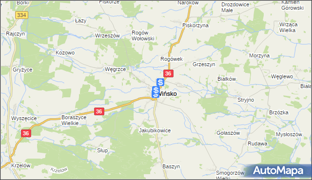mapa Wińsko, Wińsko na mapie Targeo