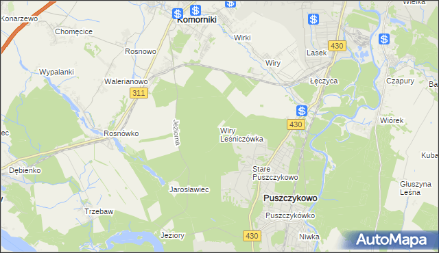mapa Wiry Leśniczówka, Wiry Leśniczówka na mapie Targeo