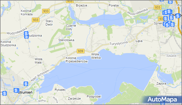 mapa Wisła Wielka, Wisła Wielka na mapie Targeo