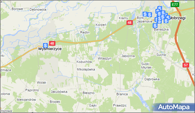 mapa Witaszyn, Witaszyn na mapie Targeo