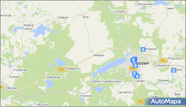 mapa Wlewsk, Wlewsk na mapie Targeo