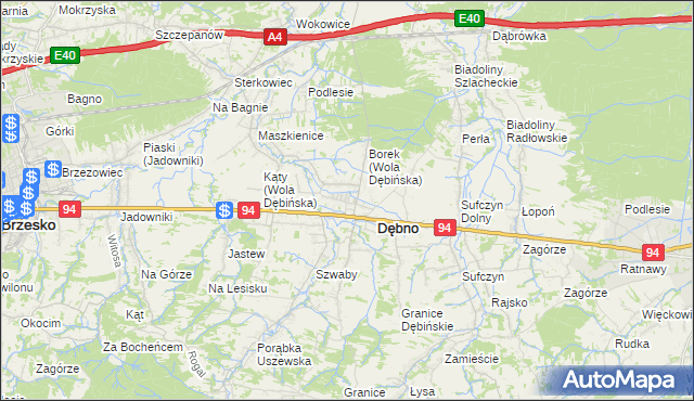 mapa Wola Dębińska, Wola Dębińska na mapie Targeo