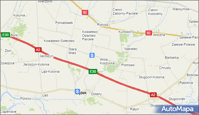 mapa Wola Koszucka, Wola Koszucka na mapie Targeo