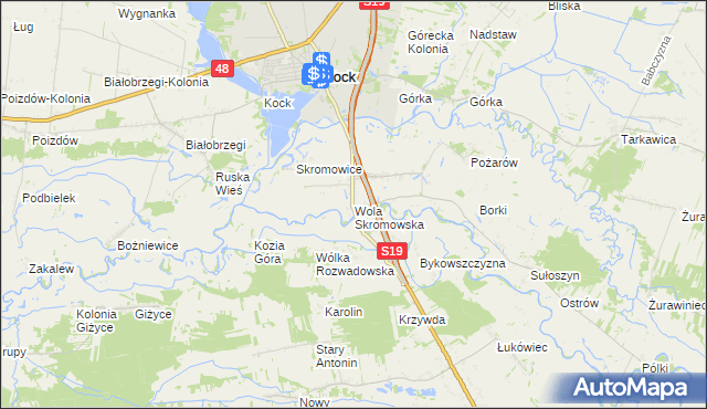 mapa Wola Skromowska, Wola Skromowska na mapie Targeo