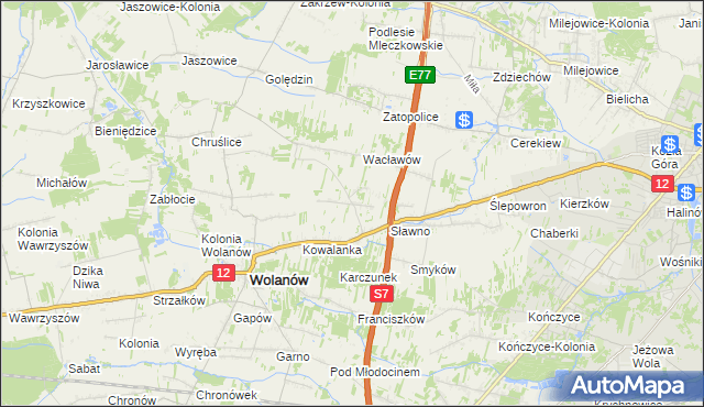 mapa Wola Wacławowska, Wola Wacławowska na mapie Targeo