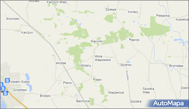 mapa Wola Wapowska, Wola Wapowska na mapie Targeo