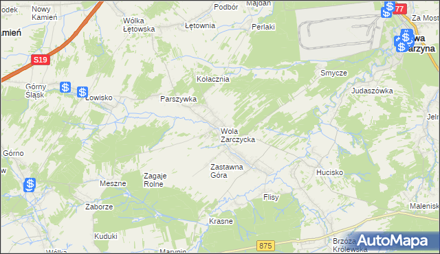 mapa Wola Zarczycka, Wola Zarczycka na mapie Targeo