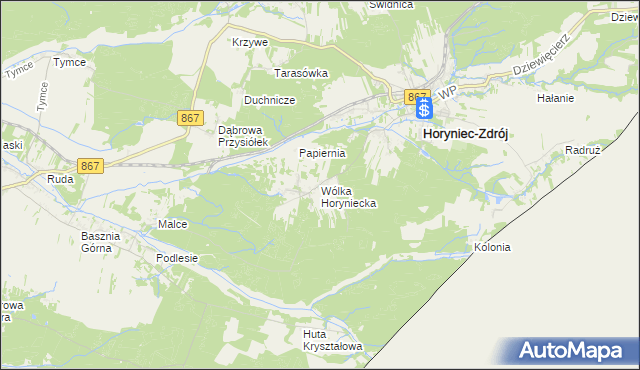 mapa Wólka Horyniecka, Wólka Horyniecka na mapie Targeo