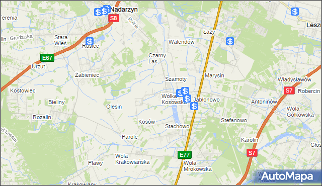 mapa Wólka Kosowska, Wólka Kosowska na mapie Targeo