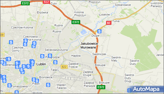 mapa Wólka powiat lubelski, Wólka powiat lubelski na mapie Targeo