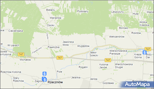 mapa Wyględów, Wyględów na mapie Targeo
