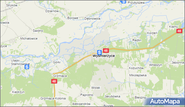 mapa Wyśmierzyce, Wyśmierzyce na mapie Targeo