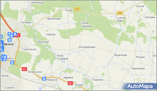 mapa Wysogotówek, Wysogotówek na mapie Targeo