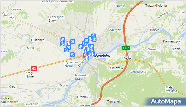 mapa Wyszków, Wyszków na mapie Targeo