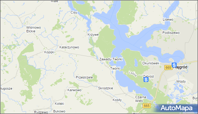 mapa Zawady-Tworki, Zawady-Tworki na mapie Targeo