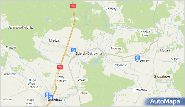 mapa Zbiersk-Kolonia, Zbiersk-Kolonia na mapie Targeo